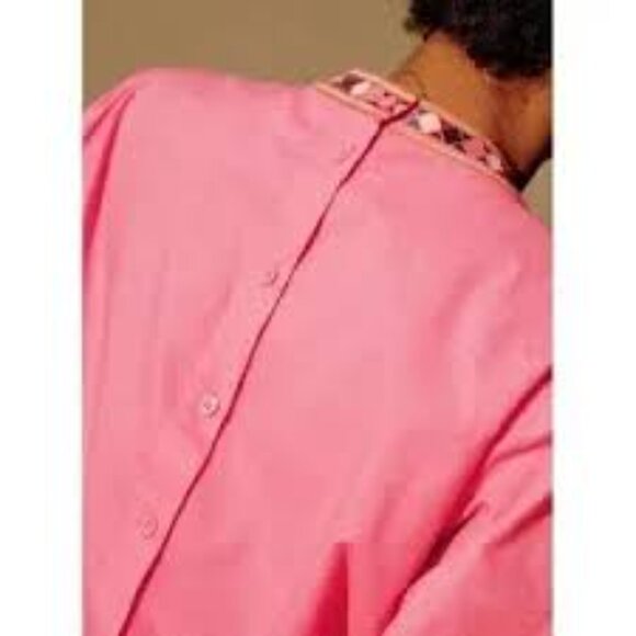 Sézane Tam Blouse with Embroidered Bib and Cuffs - Picture 4 of 9